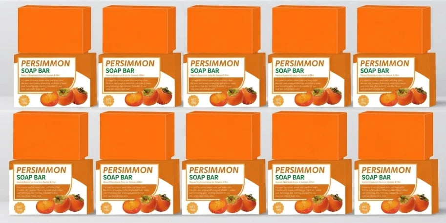 Handmade Persimmon Soap 100g  Essential Oil Deep Cleaning Body Soap Fragrance for Hygienic Cleanliness