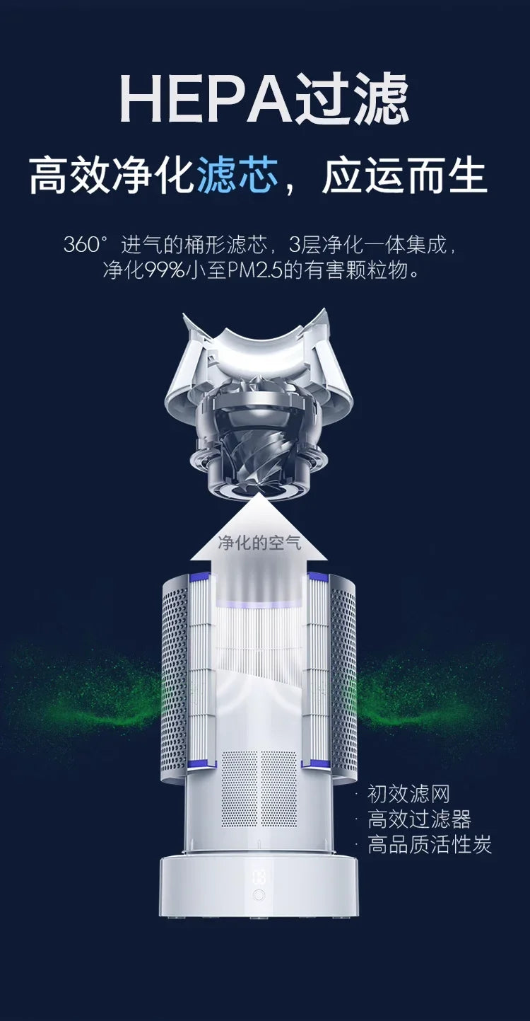 220V Bladeless Fan for Home Ultra Quiet Stand Tower Fan Remote Control Circulating Fan