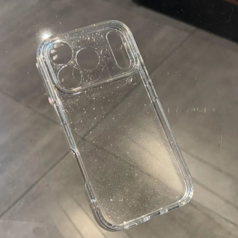 Luxury Soft Silicone Glitter Transparent Phone Case For iPhone  17 Pro Max 11 12 13 14 15 16 Pro Max Air Plus Clear Bumper Cover