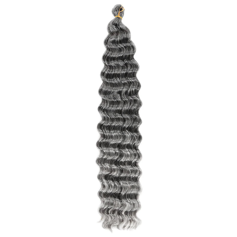 22-28 Inch Deep Wave Twist Crochet Hair Natural Synthetic Braid Hair Afro Curls Ombre Braiding Hair Extensions Hair Expo City