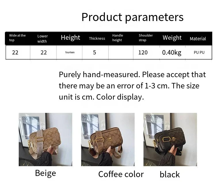 Luxury Women Vintage Pattern Camera Bag Wide Adjustable Strap Crossbody Handbag Multi Pockets Fashion Daily Small Shoulder Messe
