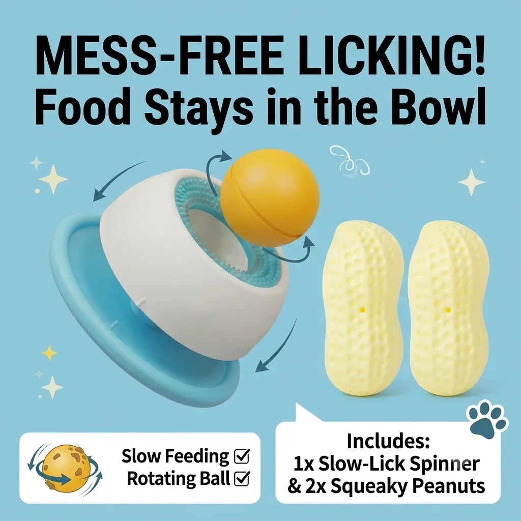 Pet Lick Feeder Bowl, Non-Slip Slow Feeder for Dogs Cats, Interactive Treat Toy for Oral Stimulation & Anxiety Relief