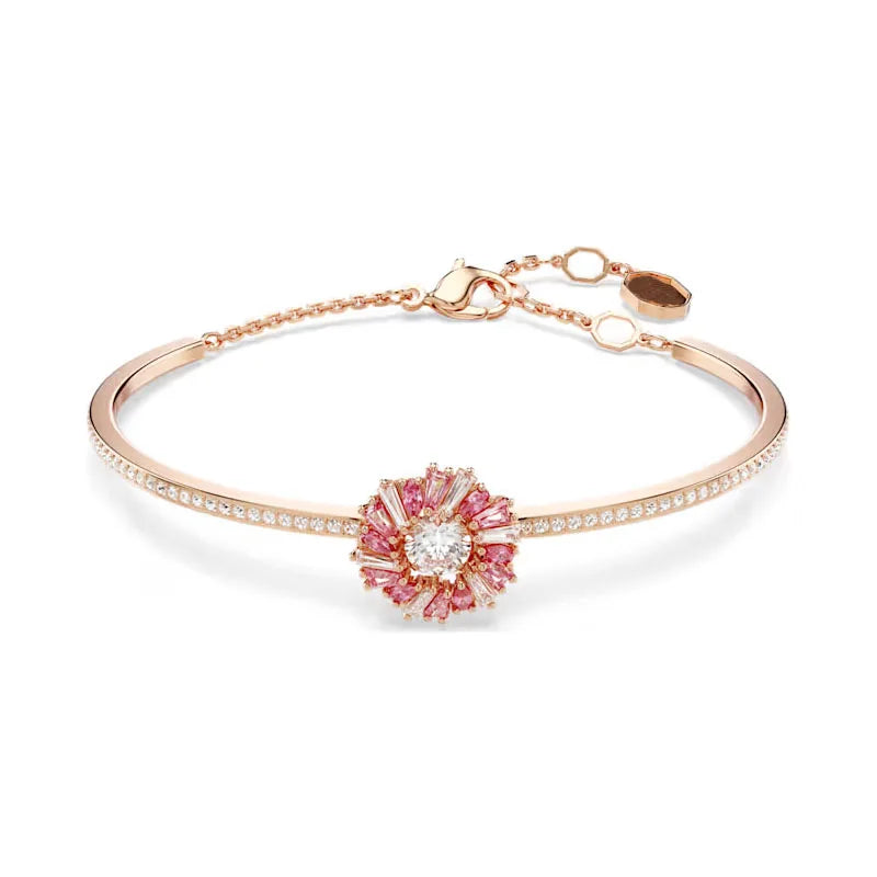 Snowflake Flowers Original New Sales Trend High Quality Jewelry Flower Sets Necklace Earring Ring Bracelet Pink Anniversary Gift