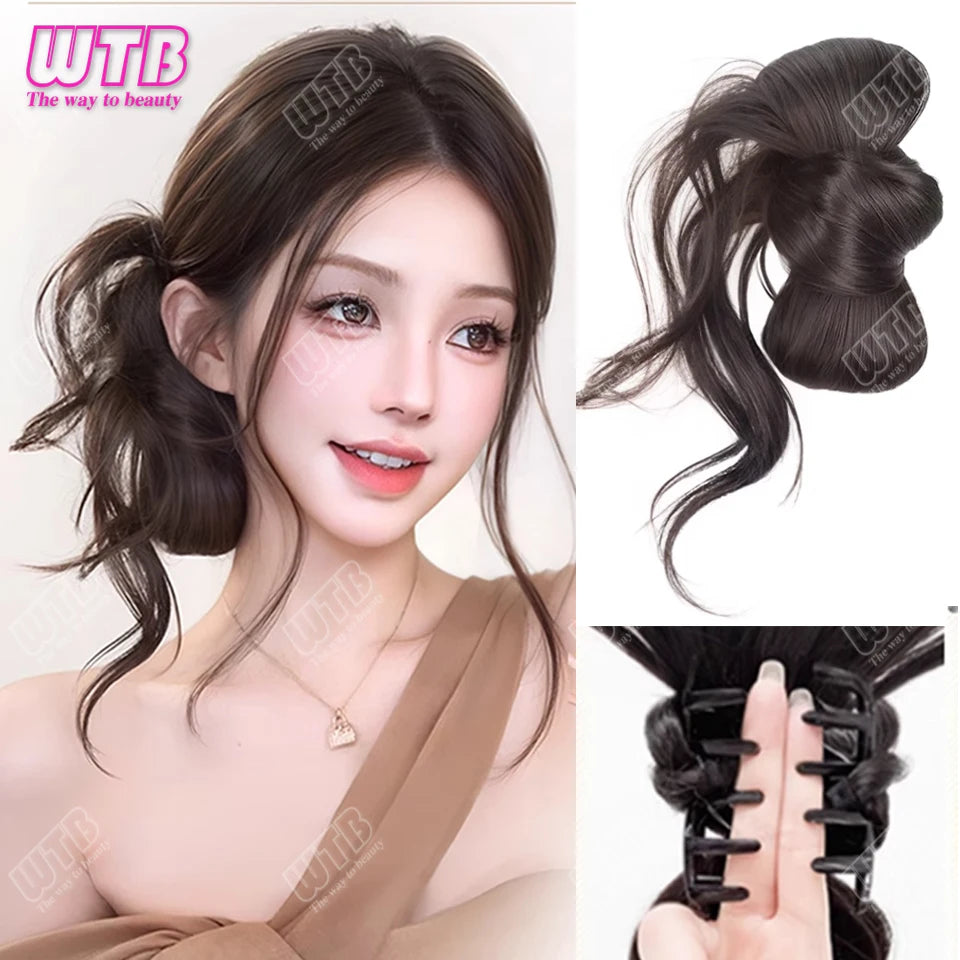 WTB Synthetic Hair Accessories Wig Female Grip Synthetic Hair Bun Wig Natural Hair Ring Wig