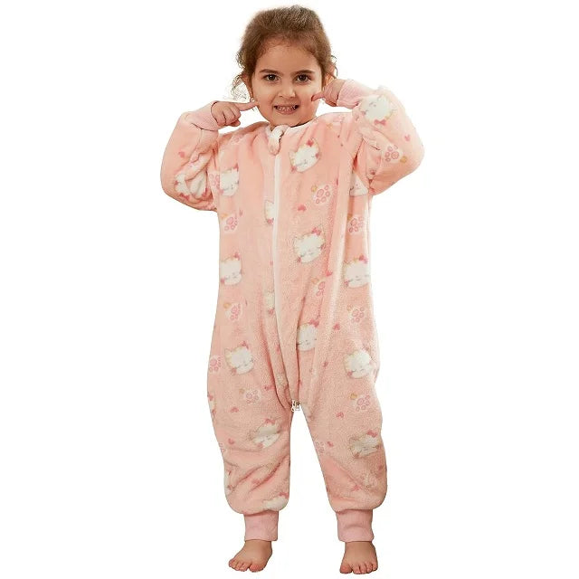 Kids Animal Dinosaur Kigurumi Costume Cosplay Cartoon Jumpsuit for Children Halloween Christmas Girls Boys Hooded Pajamas Onesie
