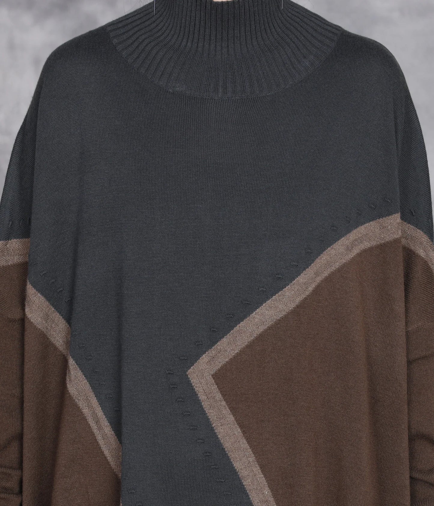 Johnature 2025 Woman Autumn New Fashion Mock Neck Loose Long Sleeves Dress Chinese Style Contrast Batwing Sleeve Casual Dress