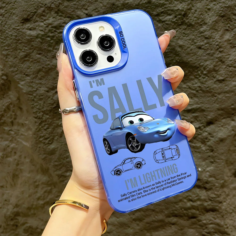 HOT Cars L-Lightning M-McQueen Phone Case For iPhone 17 16 15 14 13 12 11 mini Pro Max X XR Air Plus Anti Fall Matte Back Cover