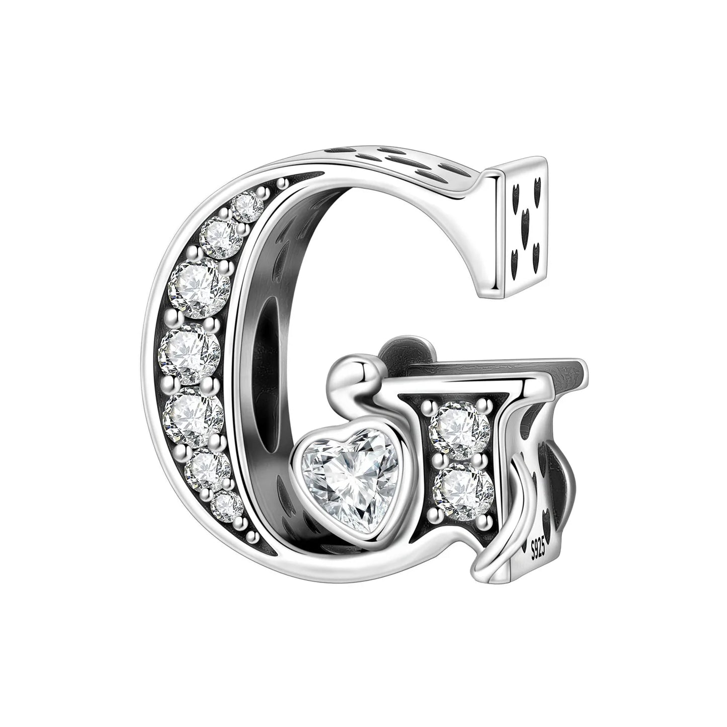 2026 New 925 Sterling Silver Zircon Scroll Grass Pattern 26 Letter Bead Charms for Women Fit DIY Bracelet Necklace Jewelry Gift
