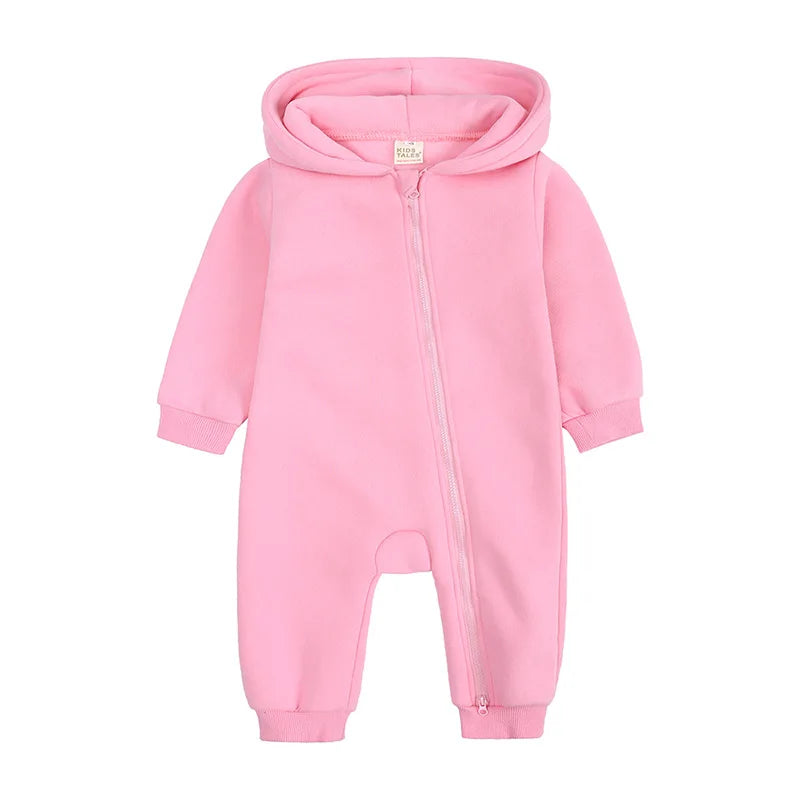 Baby Jumpsuits Rompers Winter Hooded Outfit Hoodies One-pieces Growings Zipper Jumpers Boys Girls Newborn 59-90cm Ropa De Bebe