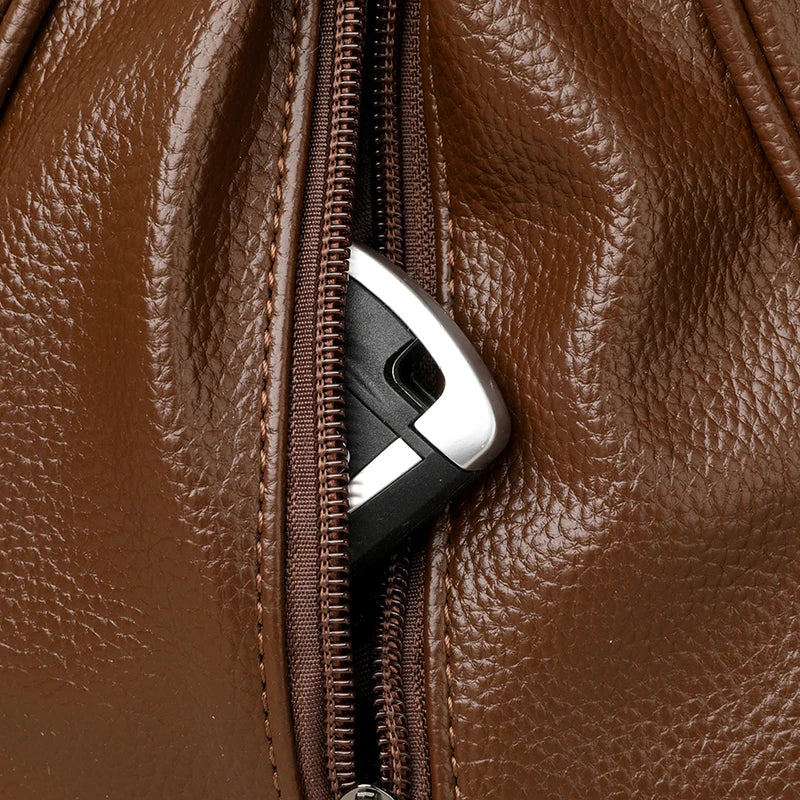 Genuine Brand Top Quality Soft Leather Casual Tote Bags for Women Handbag Luxury Female Shoulder Crossbody Sac Winter Style Bag