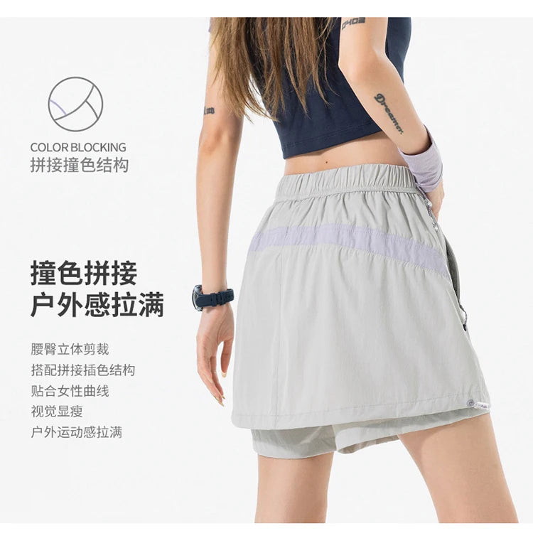 Outdoor Sport Skirts Shorts Women Summer Streetwear Hiking Lightweight Quick Dry Loose Casual Cargo Shorts Skirts