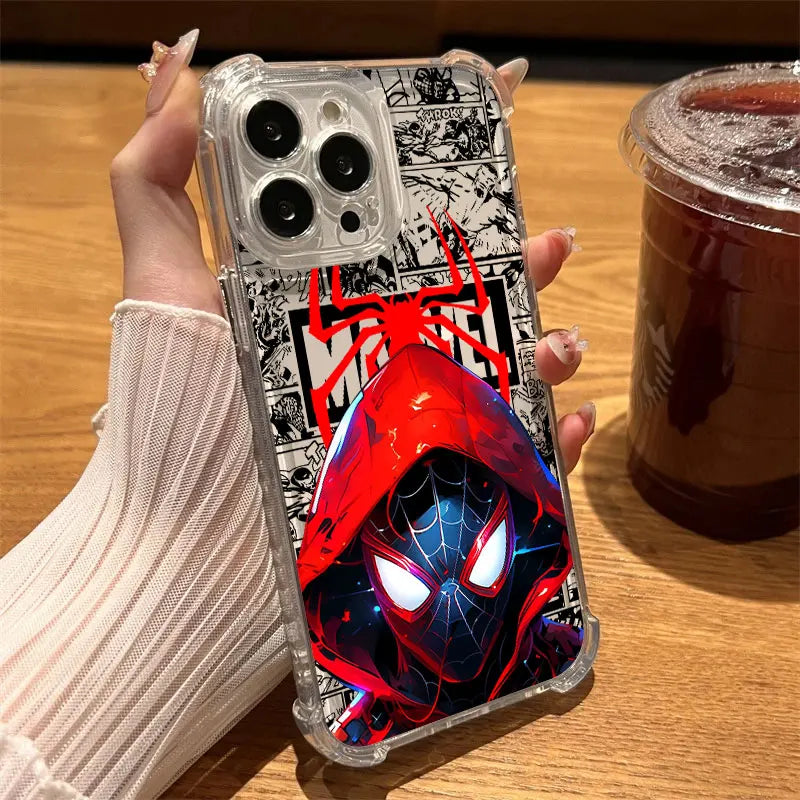 Clear Case For iPhone 17 16 15 14 13 12 11 Pro Max 16e 17e Air 13 15 Plus XS X 7 8 Shockproof Phone Cover Marvel Spider Man Gwen