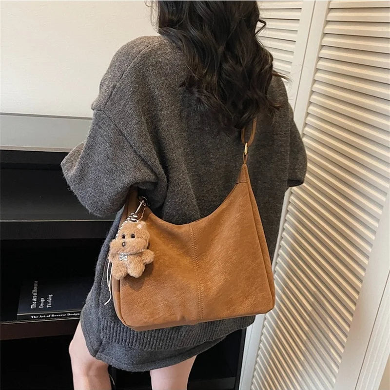 Fashion Soft PU Leather Tote Bags for Women Trend Female Simple Large High Capacity Shoulder Women Handbags Messenger Bags