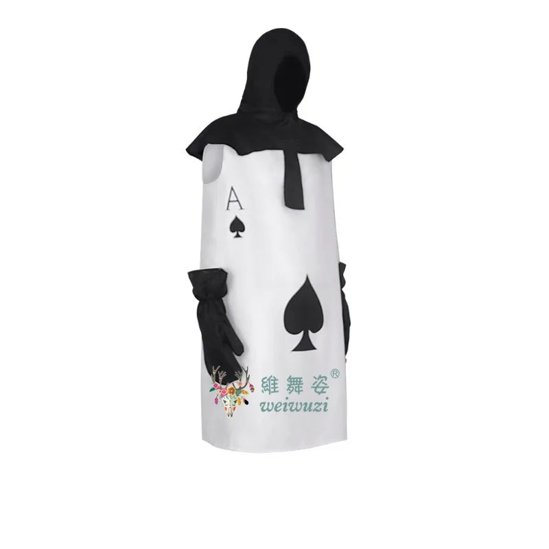 Halloween Costume Tale Playing Cards Cosplay Costume Funny Festival Interesting Stage Perfermance Fancy Clothing Carnival Happy
