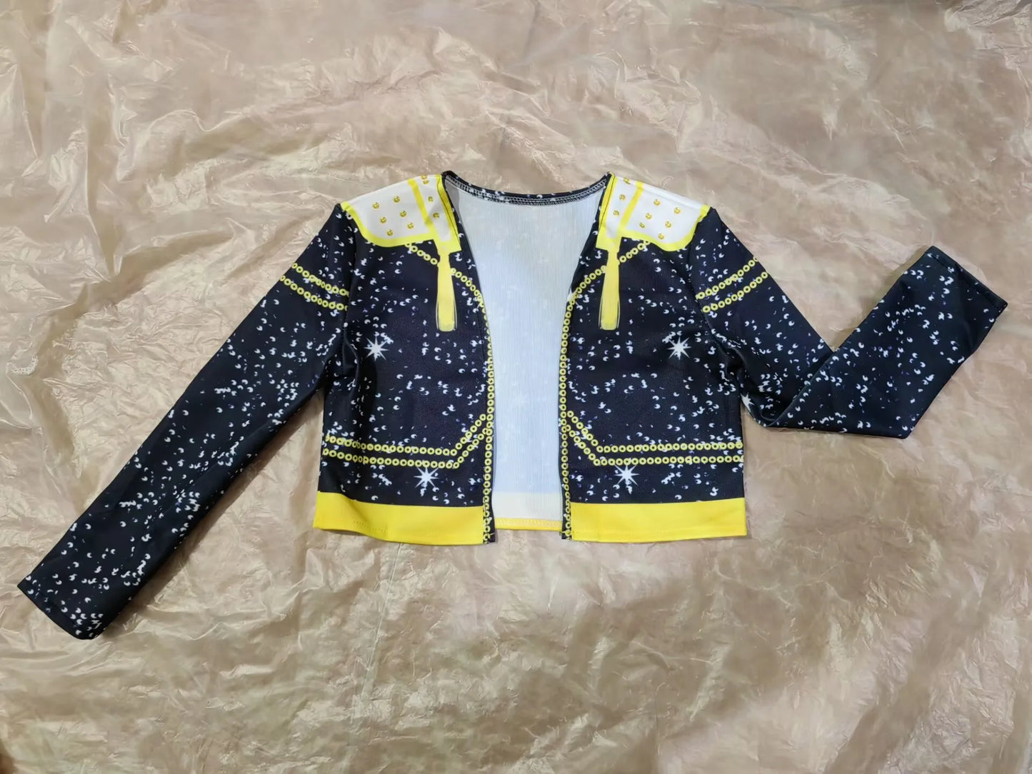 Cool Girl Cosplay Golden Costume Kids 3D Print Idol Group Singing Stage Performance Costume Child Halloween Party Clothes Suit