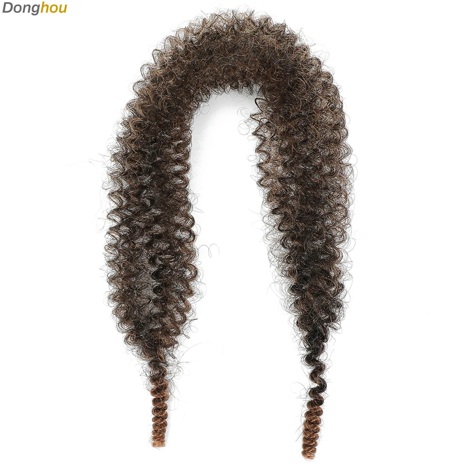 Donghou Ombre Blonde Ginger Afro Twist Hair 350 1B 30 27 613 Bug Colors Springy Twist Braiding Hair for Soft Locs Marley Braids