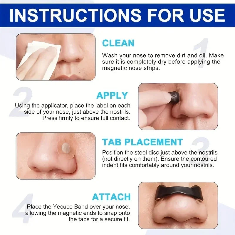 Magnetic Nose Strips Set Anti Snoring Patches for Severe Snorers Improve Nighttime Breathing Reduce Snoring Sleep Support Aid