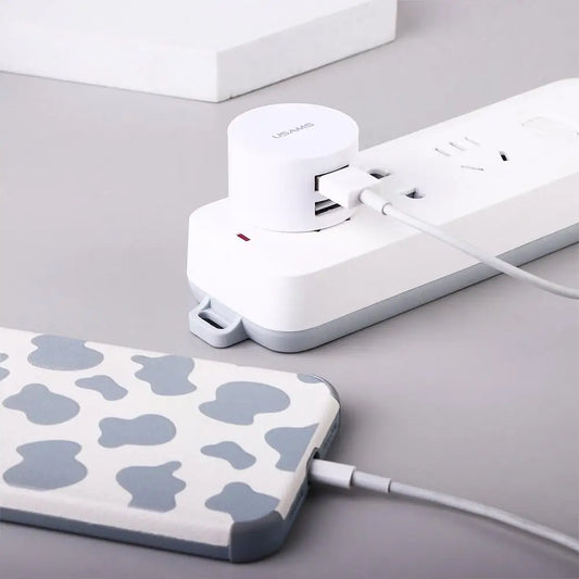Quick Charge Travel Charger Dual USB Mini Adapter Min EU UK US Plug Mobile Phone Charger Wall Charger Dual Usb Round Charger