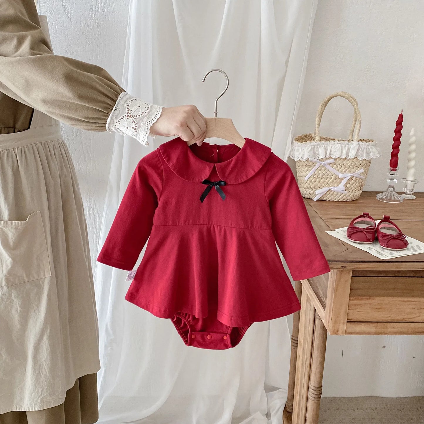 Infant Christmas Outfits Baby Romper Clothes Winter Red Santa Claus Knitted Newborn Infant Boy Girl Christmas Gift Jumpsuits+Hat