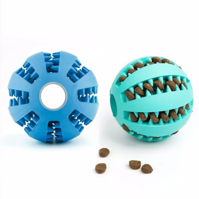 Pet Food Treat Feeder Dog Ball Nontoxic Bite Resistant Interactive Chew Toy Teeth Cleaning Ball Indoor Outdoor Cat Playing Toy