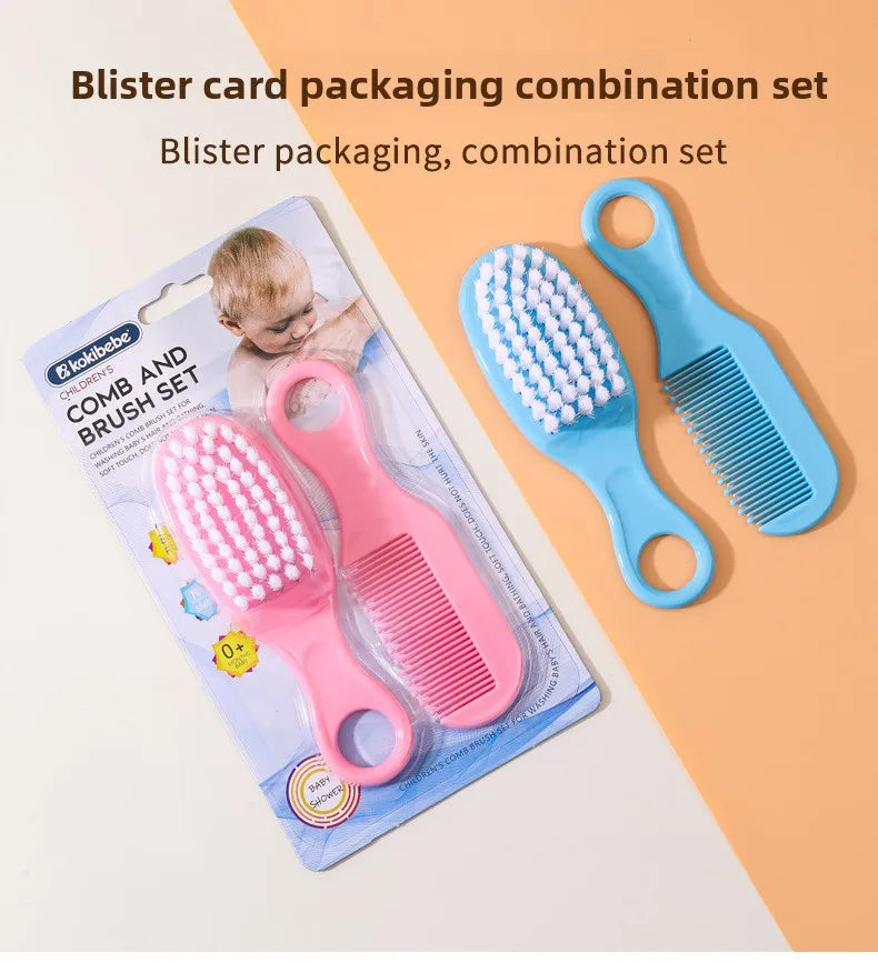 Newborn Safe Comb Brush Set: Gentle Grooming Kit for Baby Head Care, Anti-Cradle Cap with Massage Function, Bristles for Infants
