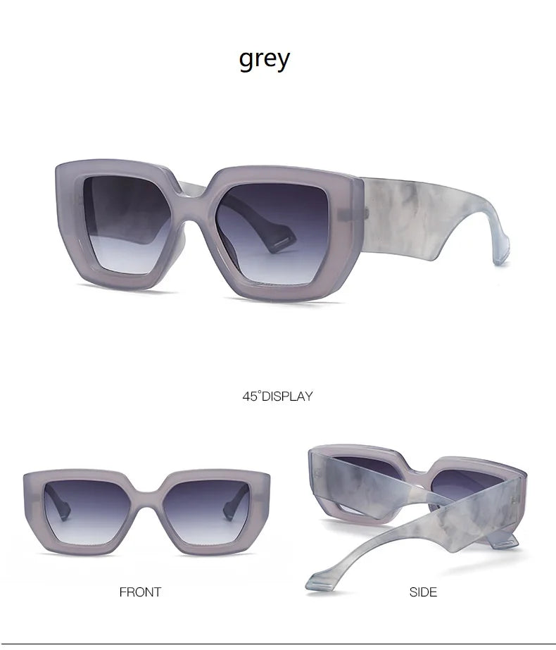 Colorful Square Sunglasses Women Wide Glasses Legs Men Travel Shades Male Female UV400 Gafas Oculos Retro Brand Designer Luxury