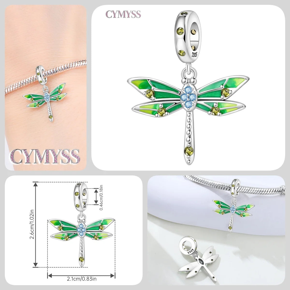 925 Sterling Silver Plated Bee Sunflower Butterfly Charm Pendant Fine Jewelry Women DIY Bracelet Necklace Birthday Party Gift