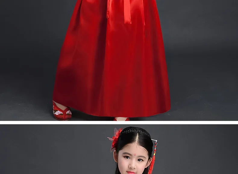 Halloween Cosplay Kids Set Dance Performance Dress for Girls Show Disfraz Child Hanfu Dress Costume Chinese Traditional Clothes