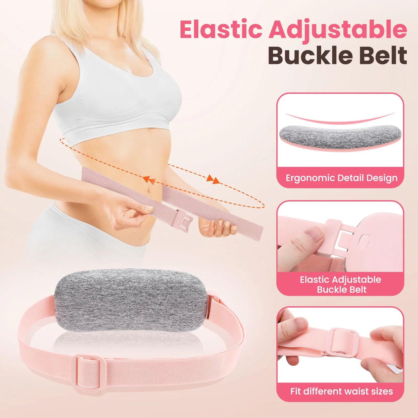 Cordless Electric Heating Pad Belt Adjustable Levels for Women Best Abdominal Heating Massager Hot Compress for Menstrual Period