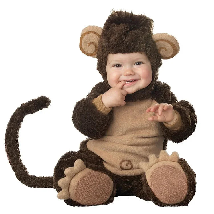 Halloween Costume Baby Boy Clothes Girls Monkey Polar Bear Romper Kids Clothing Set Baby Hat Socks Toddler Set