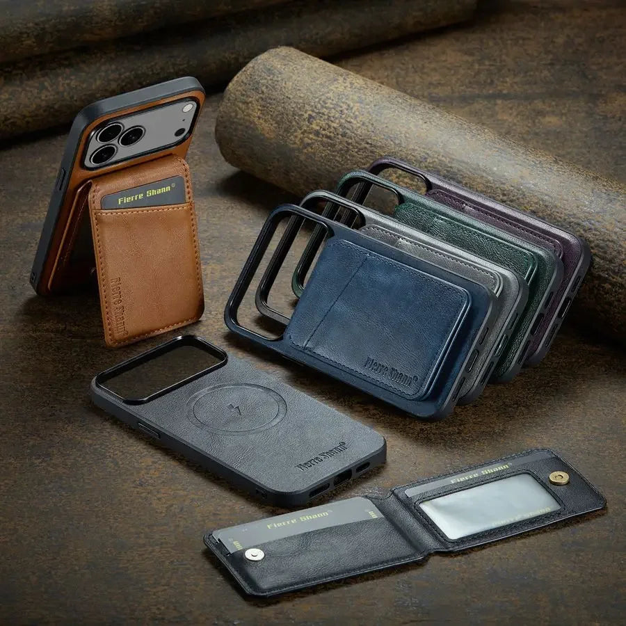Magnetic Detachable Leather Wallet Phone Stand Case Wireless Charge Cover for iPhone  18 17Air 11 12 13 14 Plus 15 16 17 Pro Max