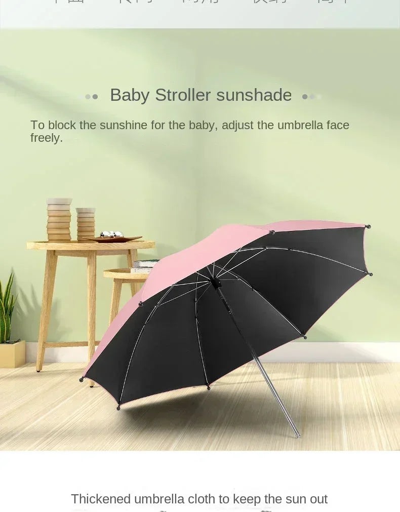 UV Protection Baby Stroller Umbrella With Clamp Universal Sunscree Rainproof Stroller Covers Umbrella Baby Stroller Accessories