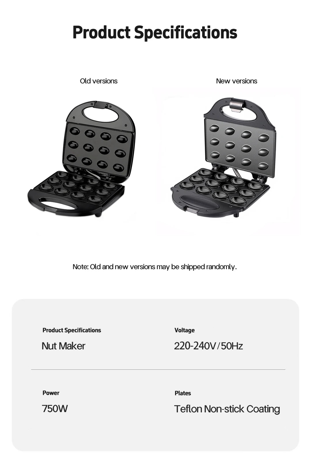Electric Walnut Cake Waffle Maker With Nuts 12 Holes Cooking Kitchen Biscuits Making for Baking Business Nuts Waffle