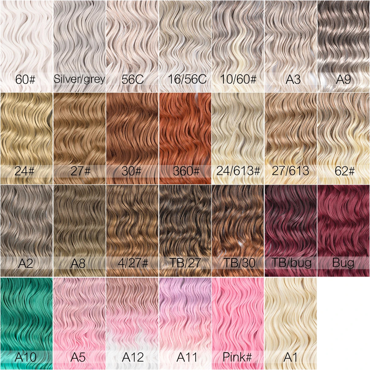 Anna Curl Synthetic Braiding Hair Loose Deep Wave 24 Inch Crochet Hair Extensions Water Wave Twist Pink Color Hair for Women
