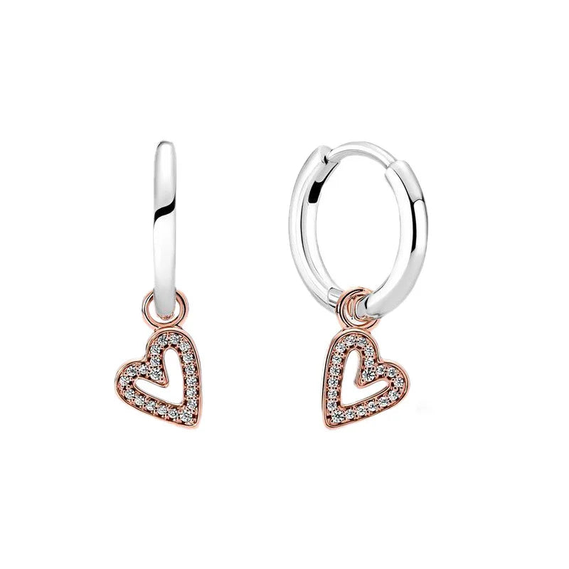 925 Silver Stud Earrings Hoop Earrings For Women Rose Flower Strawberry Butterfly Daisy Earrings Set Fashion Jewelry Gift