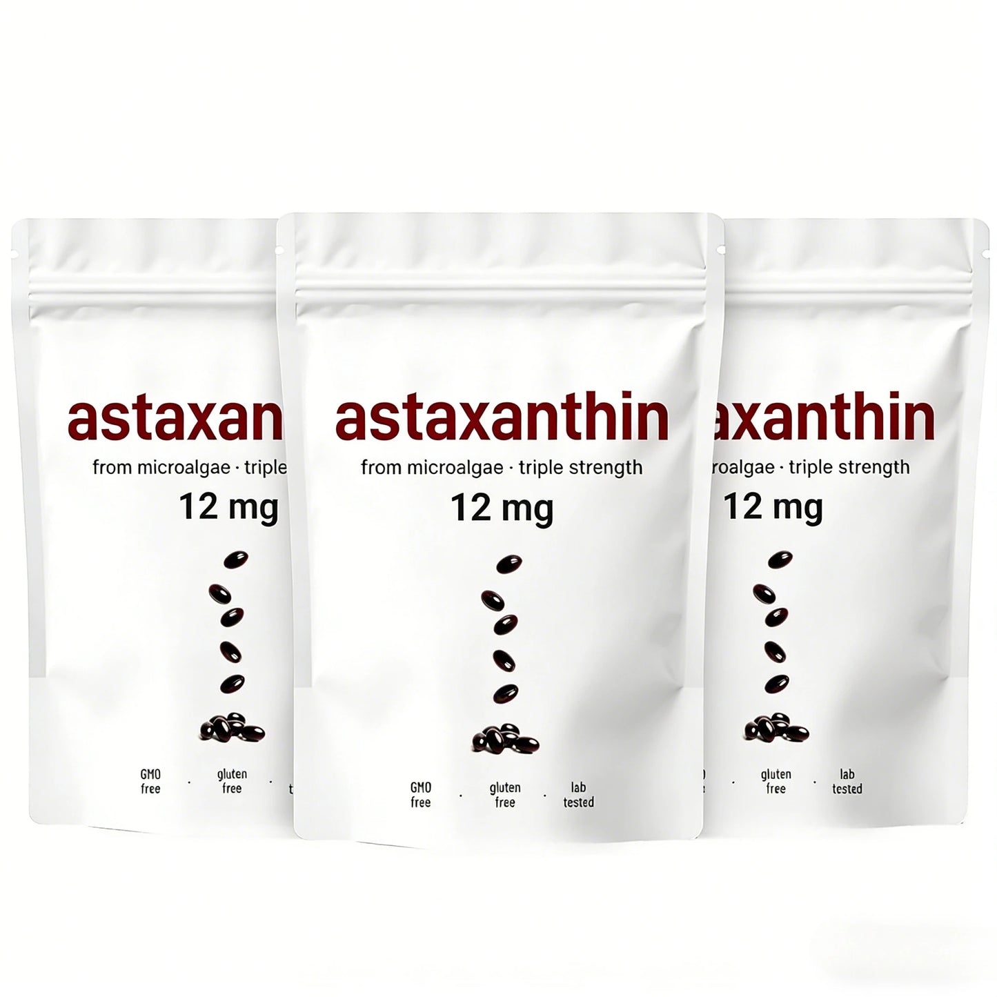 Astaxanthin 12mg Softgels - Daily Antioxidant Support, Non-GMO, Gluten-Free, Soy-Free, 120 Capsules for Adults