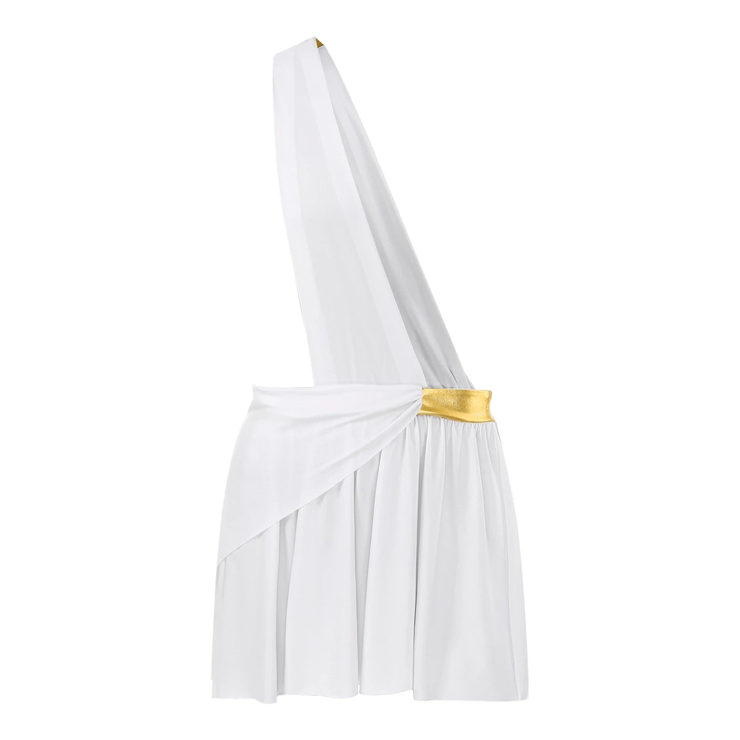 Halloween Ancient Greek Warrior Cosplay Costume Mens One Shoulder Strap Contrast Color Ruffle Skirt Carnival Theme Party Wear