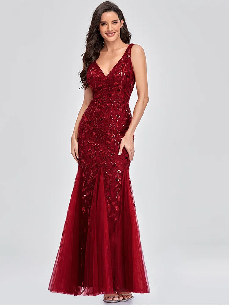 Sexy vintage Maxi Sequin cocktail Dress bridesmaid Prom Dresses for Women Casual Party Long sleeve club Bodycon Dress vestidos