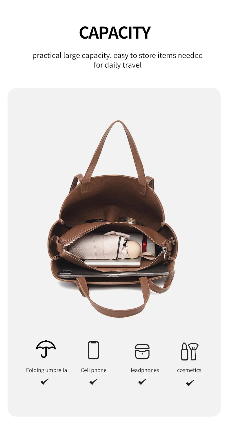 Premium Structured Tote Bag for Women – Elegant  Top Handle & Shoulder Strap, Luxury Leather Handbag for Work & Everyday