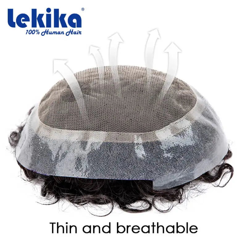Permanent Curly Australia 25mm Men's Wigs Long-lasting Capillary Prosthesis Natural Human Hair Wigs Exhuast Hair System for Man