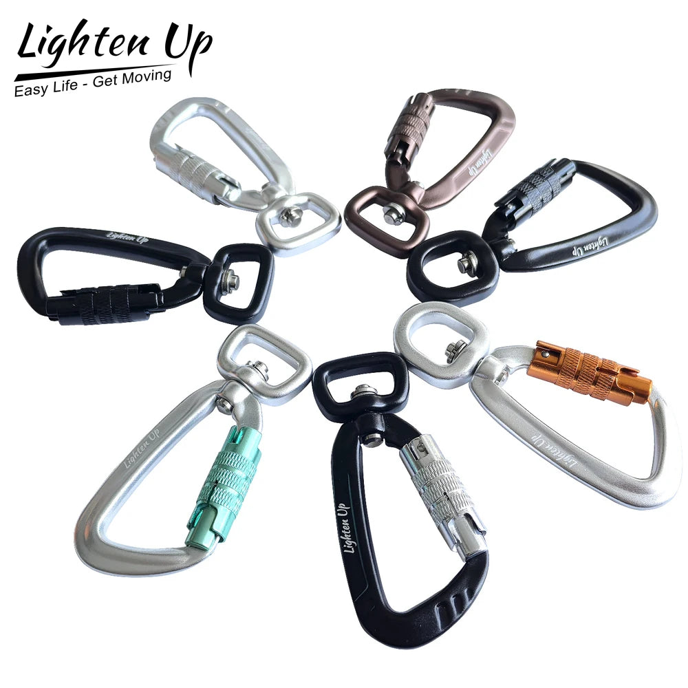Safety Carabiner Clip Auto Locking 360 Rotational Hook 4KN Pull for Dog Leash Hammocks Backpacks Outdoor Climbing Accessories