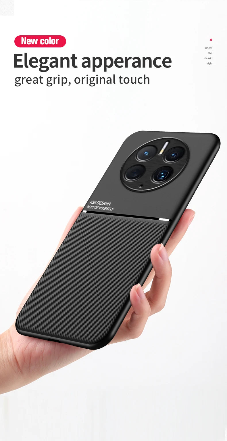 For Huawei Mate 50 Pro Case Car Magnetic Leather Cover Soft Frame Funda On For Mate 50 Pro Mate50 Pro Phone Cases Capa