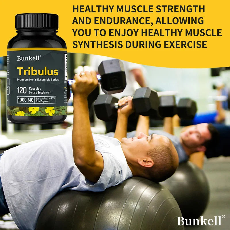 Tribulus Terrestris Capsules - Boosts Energy, Improves Mood, Enhances Endurance and Athletic Performance - 120 Capsules
