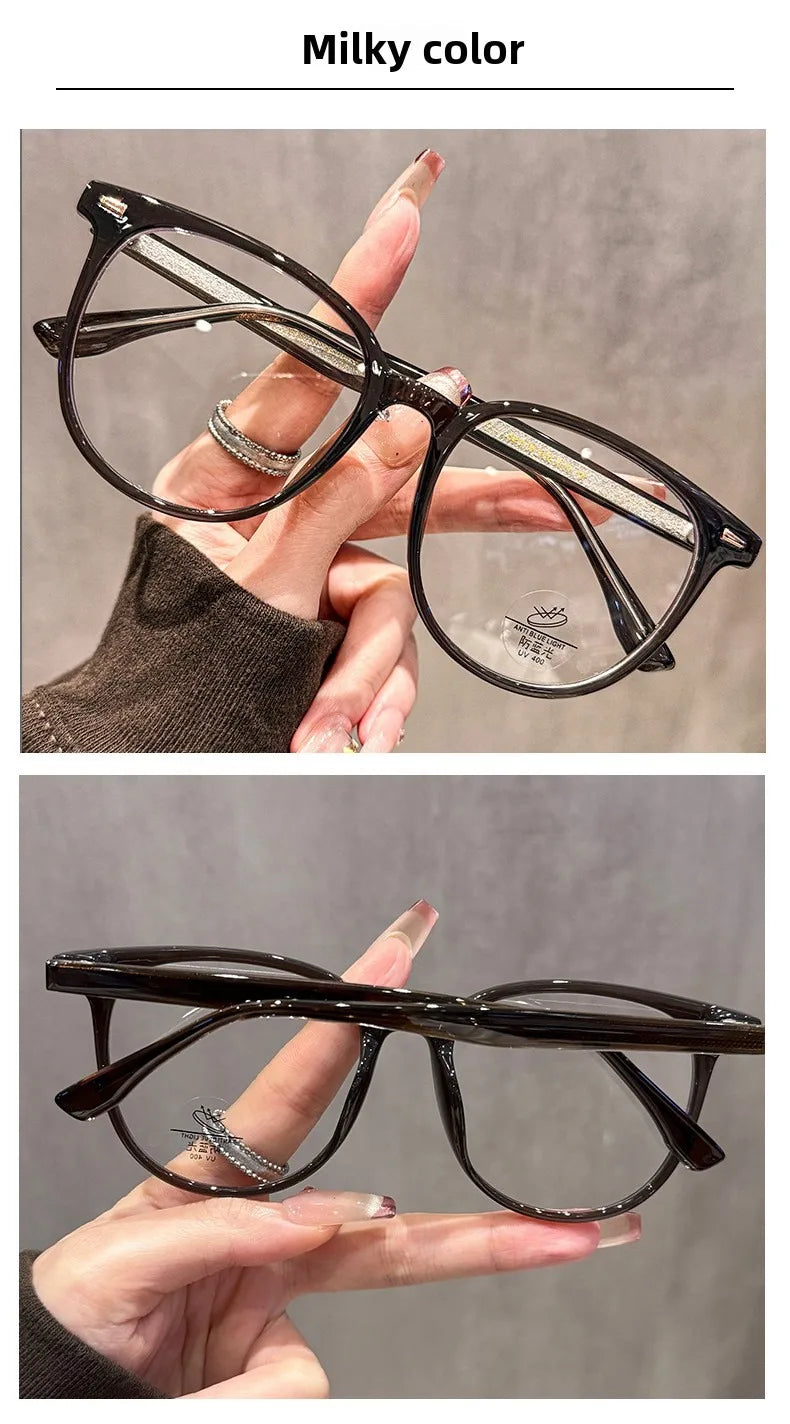 EYORA Minimalist Square Round Reading Glasses for Women Photochromic Anti Blue Light Intelligent Progressive Multifocal Lenses