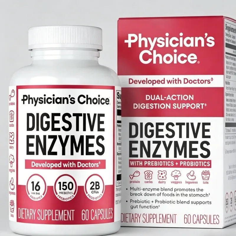 Digestive Enzymes - Gut Health, Multi Enzymes, Organic Prebiotics & Probiotics for Digestive Health
