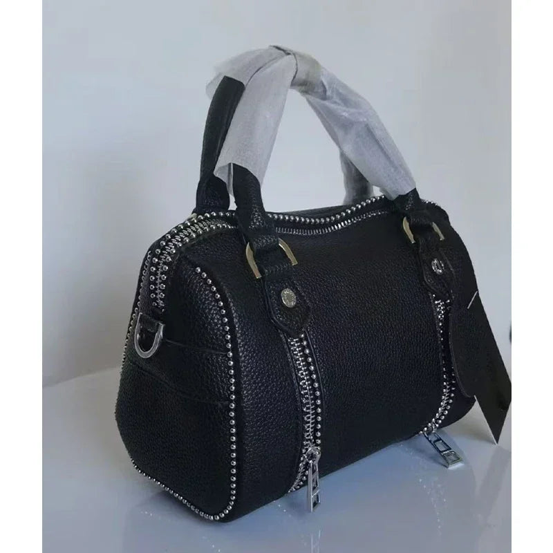 New Women Shoulder Bag Luxury Design Fashion Ladies Crossbody Bag Black PU Leather Vintage Chain Envelope Bag