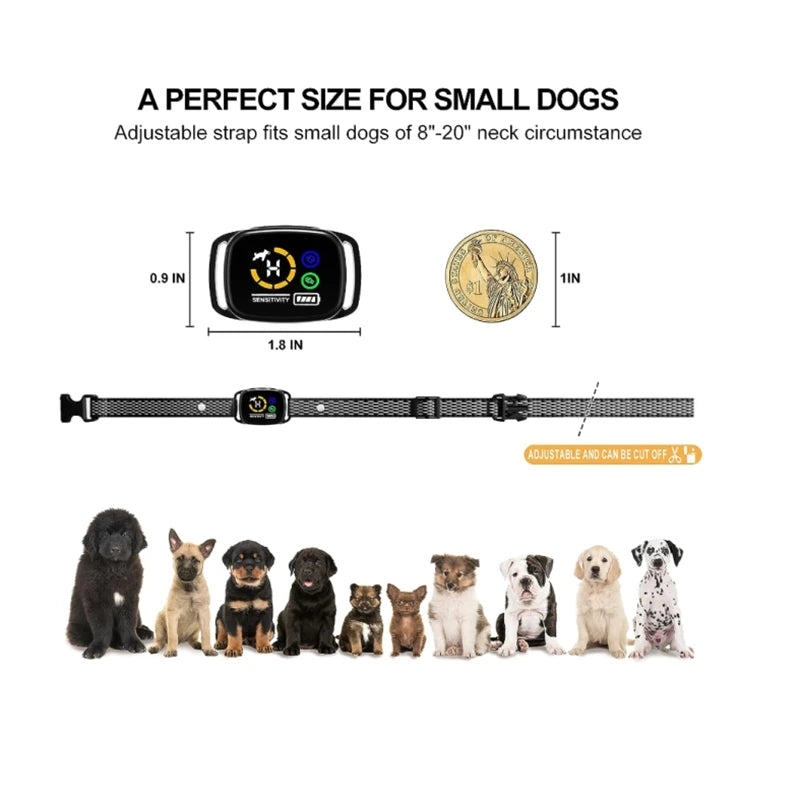 Anti Bark Collar, Dog Training, Vibration Shock Collar, Smart Color Screen