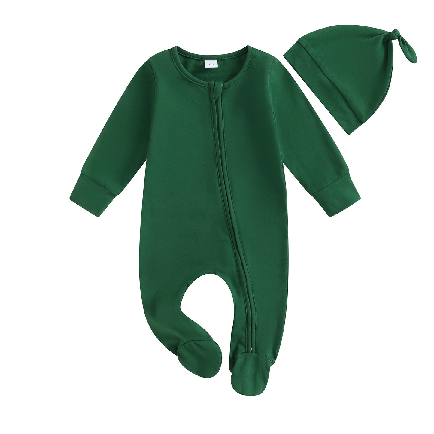 ma&baby 0-6M Newborn Infant Baby Boy Girl Jumpsuit Soft Long Sleeve Zipper Romper + Hat  Fall Spring Baby Outfits Clothing