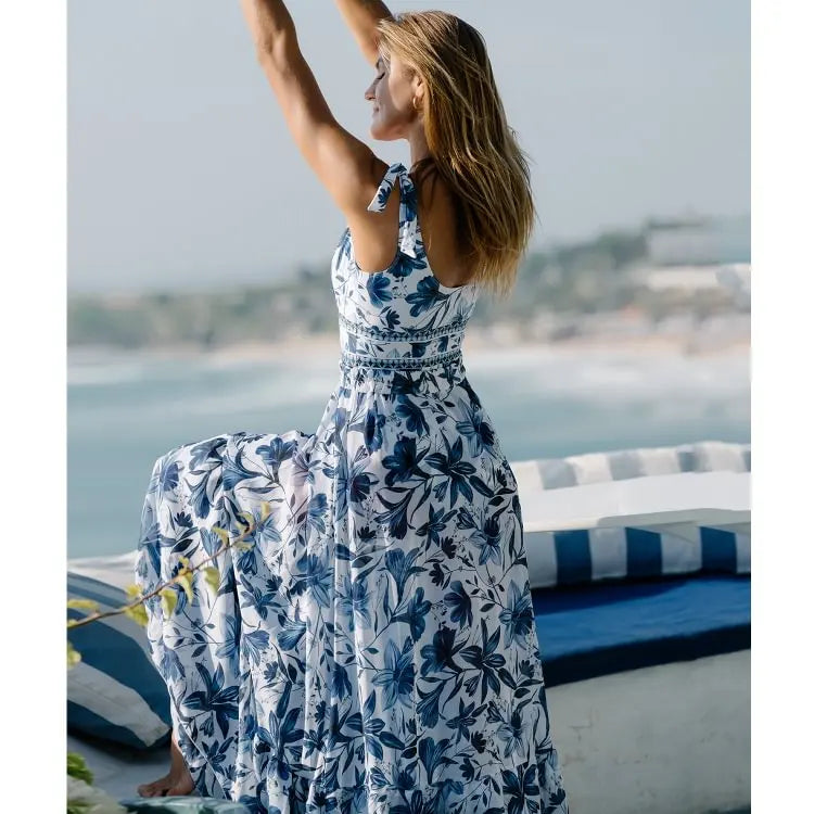 Flaxmaker Summer New Women Sexy Hawaiian Lace Up V Neck Ruffle Swimsuit and Sarong Women Swimwear Set Push Up Bathing Suit