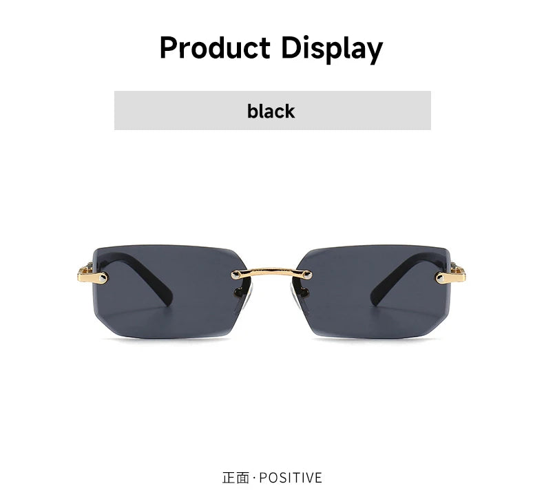 1PCS/2PCS/3PCS Rimless Sunglasses Rectangle Fashion Popular Women Men Shades Small Sun Glasses For Female Male Traveling Oculos